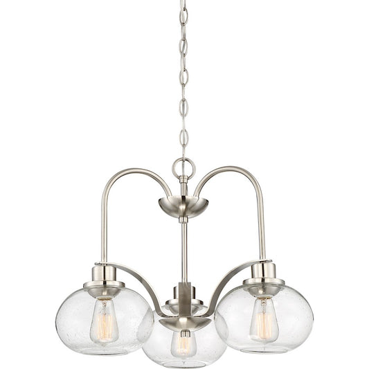 Quoizel Trilogy Dinette Chandelier, 3 Light, Brushed Nickel