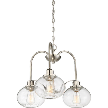 Quoizel Trilogy Dinette Chandelier, 3 Light, Brushed Nickel