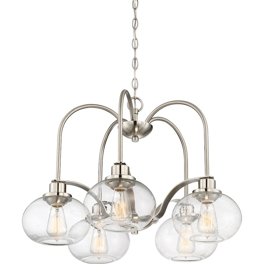 Quoizel Trilogy Dinette Chandelier, 5 Light, Brushed Nickel