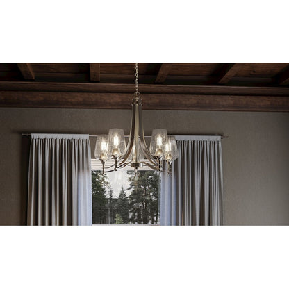 Quoizel 5 Light Towne Chandelier, Brushed Nickel