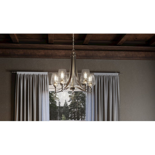 Quoizel 5 Light Towne Chandelier, Brushed Nickel