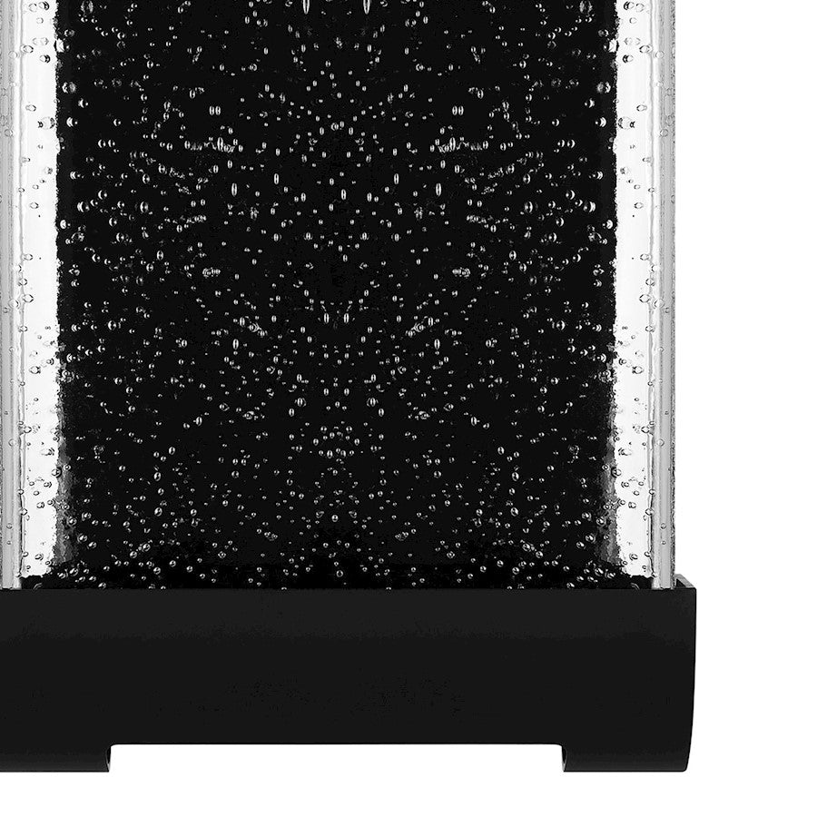 Quoizel Townes Outdoor Lantern, Matte Black/Clear Seeded