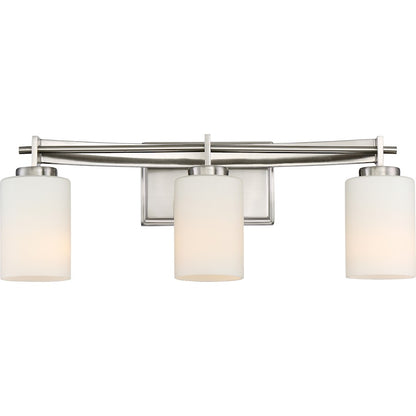 Quoizel Lighting Taylor 3 Light Bathroom Vanity Light, Brushed Nickel