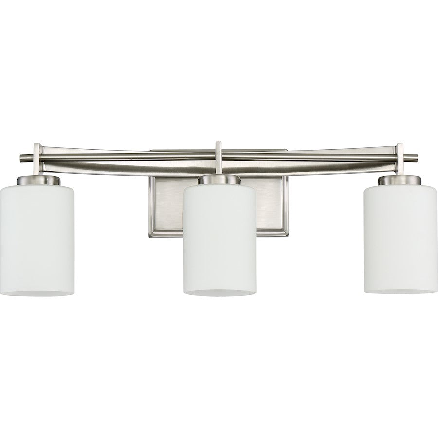 Quoizel Lighting Taylor 3 Light Bathroom Vanity Light, Brushed Nickel