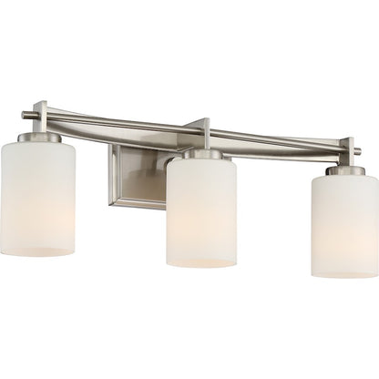 Quoizel Lighting Taylor 3 Light Bathroom Vanity Light, Brushed Nickel
