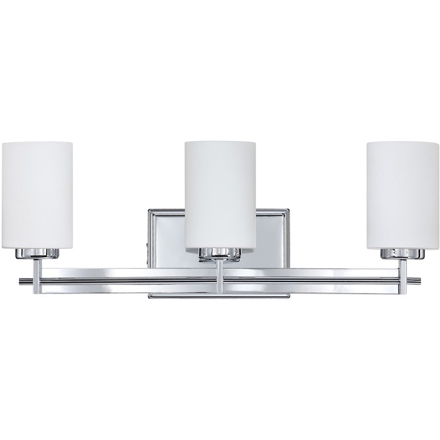 Quoizel Taylor 3 Light Bath Fixture, Polished Chrome