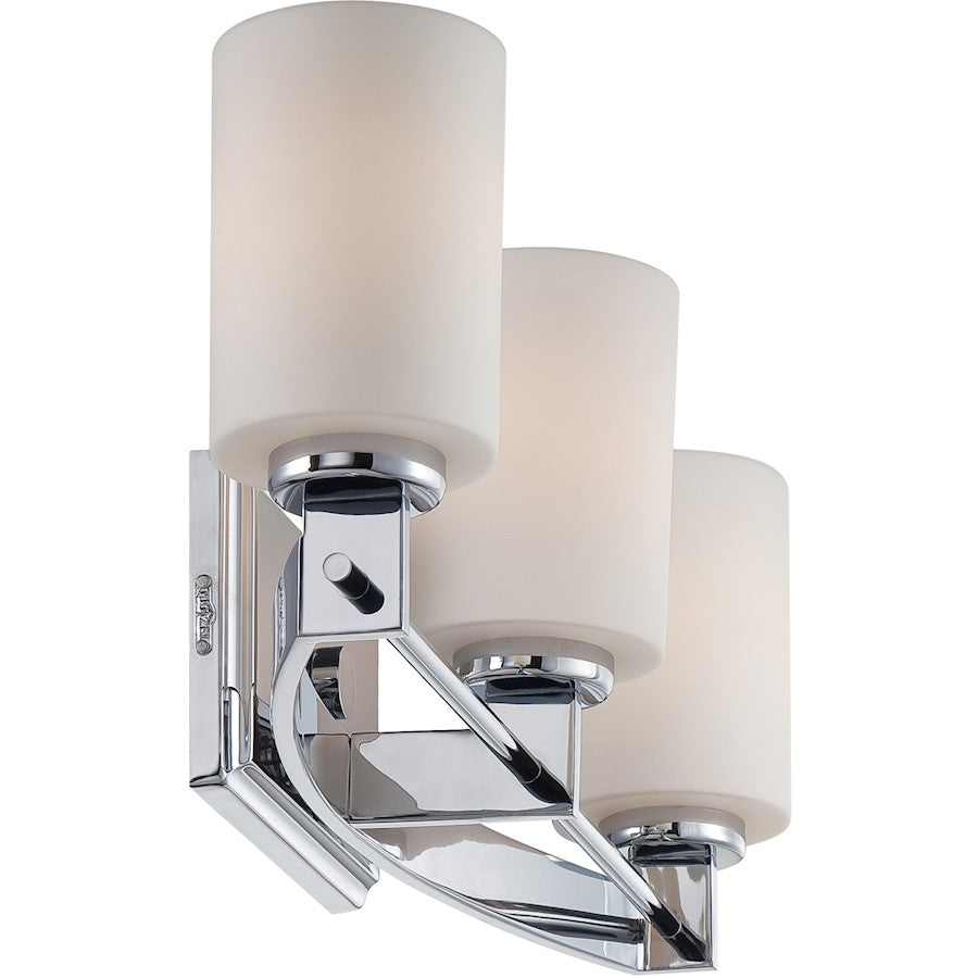 Quoizel Taylor 3 Light Bath Fixture, Polished Chrome