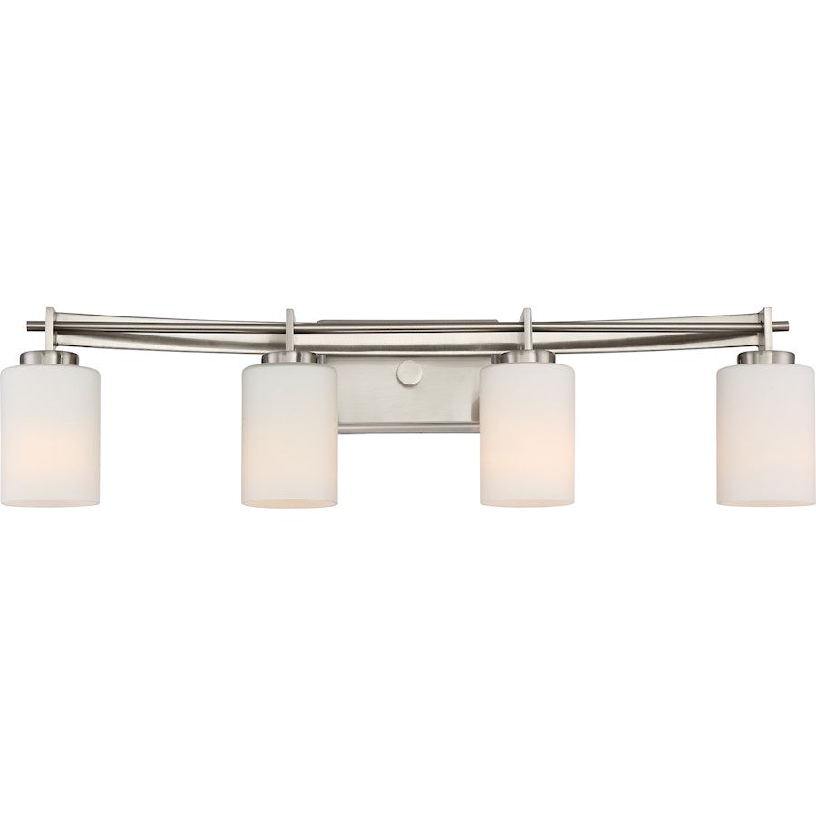 Quoizel Lighting Taylor 4 Light Bathroom Vanity Light, Brushed Nickel