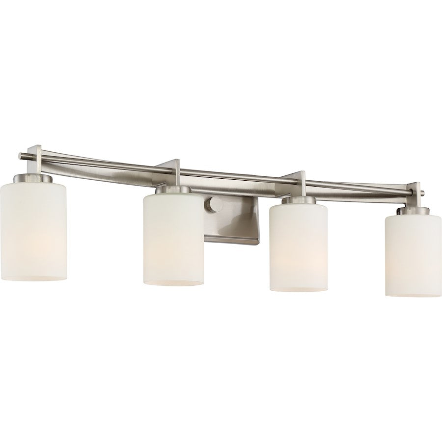 Quoizel Lighting Taylor 4 Light Bathroom Vanity Light, Brushed Nickel