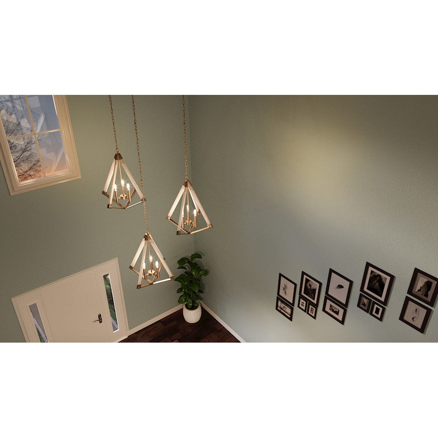 Quoizel 3 Light View Point Foyer Piece, Weathered Brass