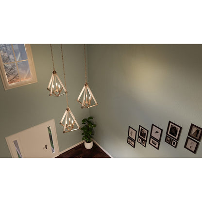 Quoizel 3 Light View Point Foyer Piece, Weathered Brass