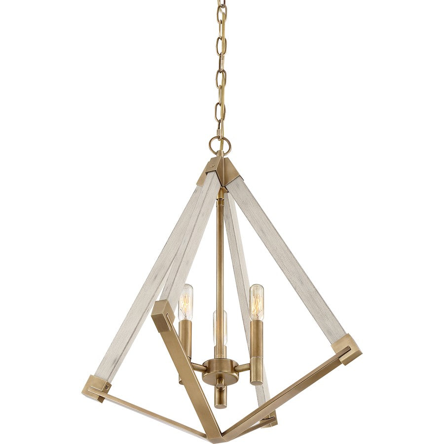 Quoizel 3 Light View Point Foyer Piece, Weathered Brass