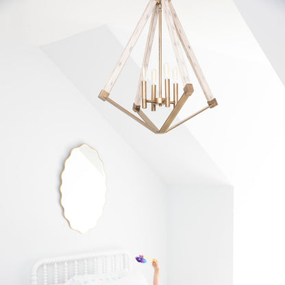Quoizel 4 Light View Point Foyer Piece, Weathered Brass