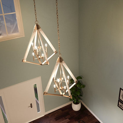 Quoizel 8 Light View Point Foyer Piece, Weathered Brass