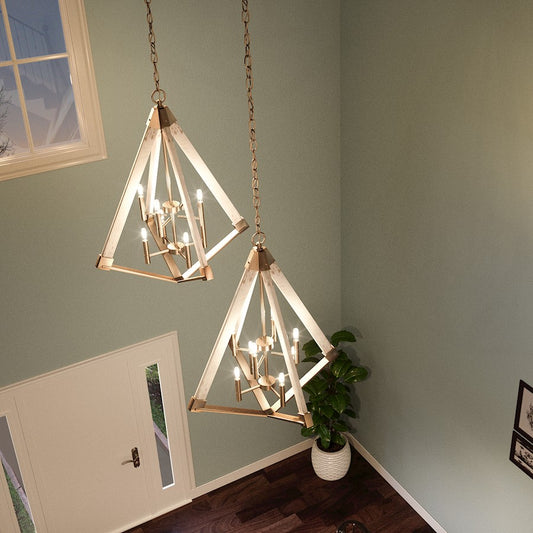 Quoizel 8 Light View Point Foyer Piece, Weathered Brass