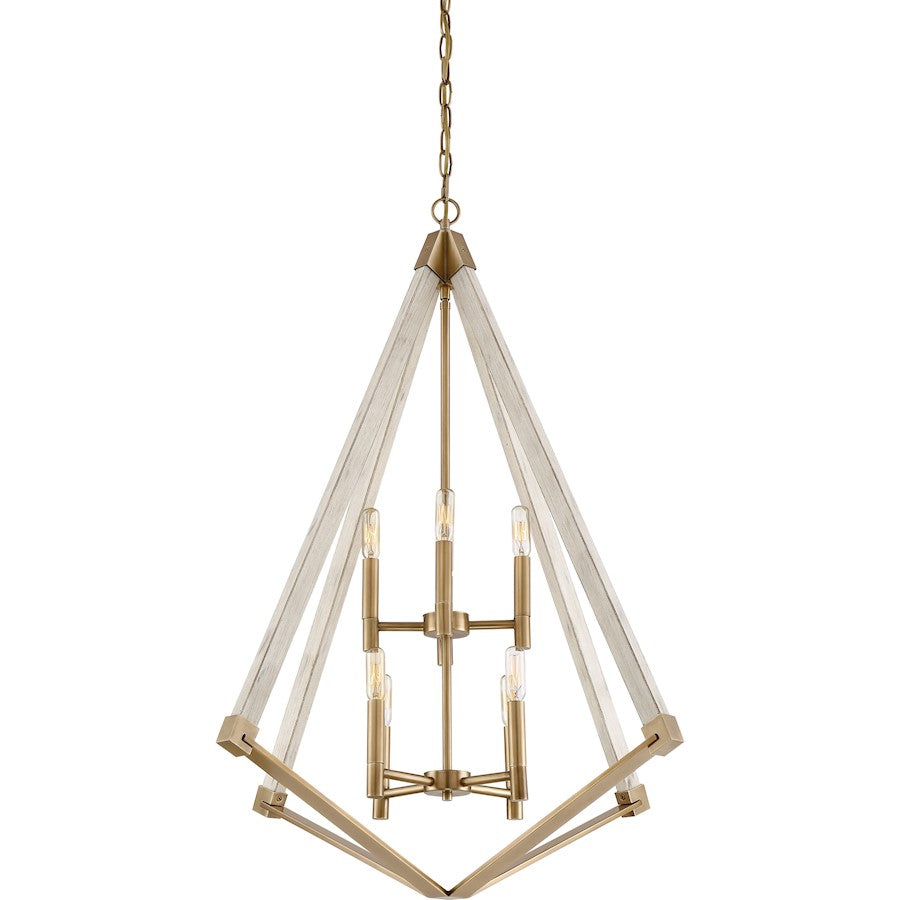 Quoizel 8 Light View Point Foyer Piece, Weathered Brass