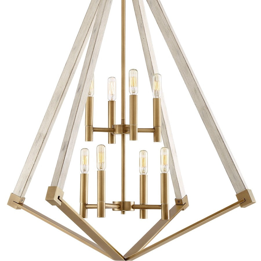 Quoizel 8 Light View Point Foyer Piece, Weathered Brass