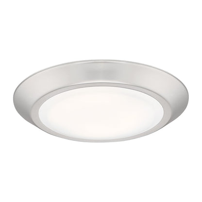 Quoizel Verge 8in 1-Light LED Flush Mount | Modern Brushed Nickel and White Acrylic | Hallway & Bathroom Ceiling Light | Model VRG1608BN