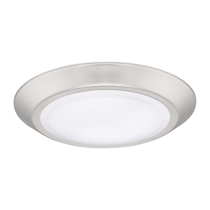 Quoizel Verge 8in 1-Light LED Flush Mount | Modern Brushed Nickel and White Acrylic | Hallway & Bathroom Ceiling Light | Model VRG1608BN