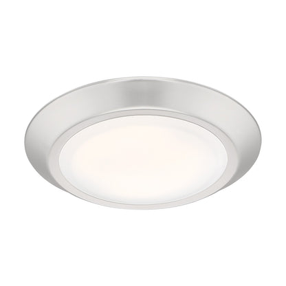 Quoizel Verge 8in 1-Light LED Flush Mount | Modern Brushed Nickel and White Acrylic | Hallway & Bathroom Ceiling Light | Model VRG1608BN