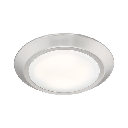 Quoizel Verge 8in 1-Light LED Flush Mount | Modern Brushed Nickel and White Acrylic | Hallway & Bathroom Ceiling Light | Model VRG1608BN