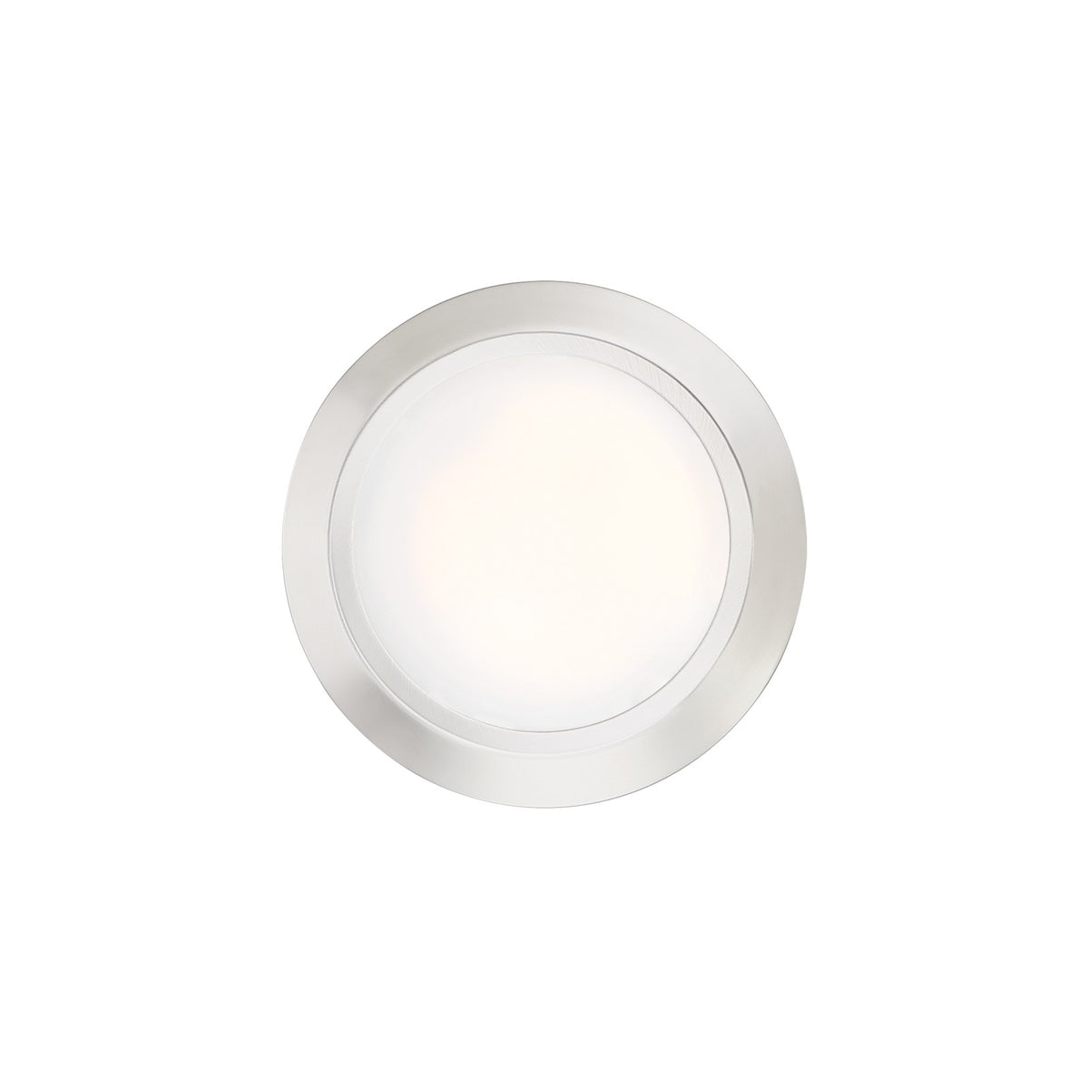 Quoizel Verge 8in 1-Light LED Flush Mount | Modern Brushed Nickel and White Acrylic | Hallway & Bathroom Ceiling Light | Model VRG1608BN