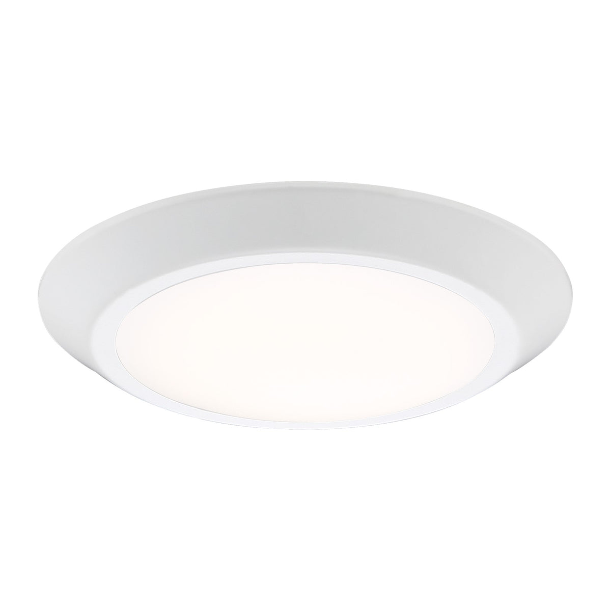 Quoizel Verge 8in 1-Light LED Flush Mount | Modern Matte White and White Acrylic | Hallway & Bathroom Ceiling Light | Model VRG1608W