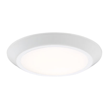 Quoizel Verge 8in 1-Light LED Flush Mount | Modern Matte White and White Acrylic | Hallway & Bathroom Ceiling Light | Model VRG1608W