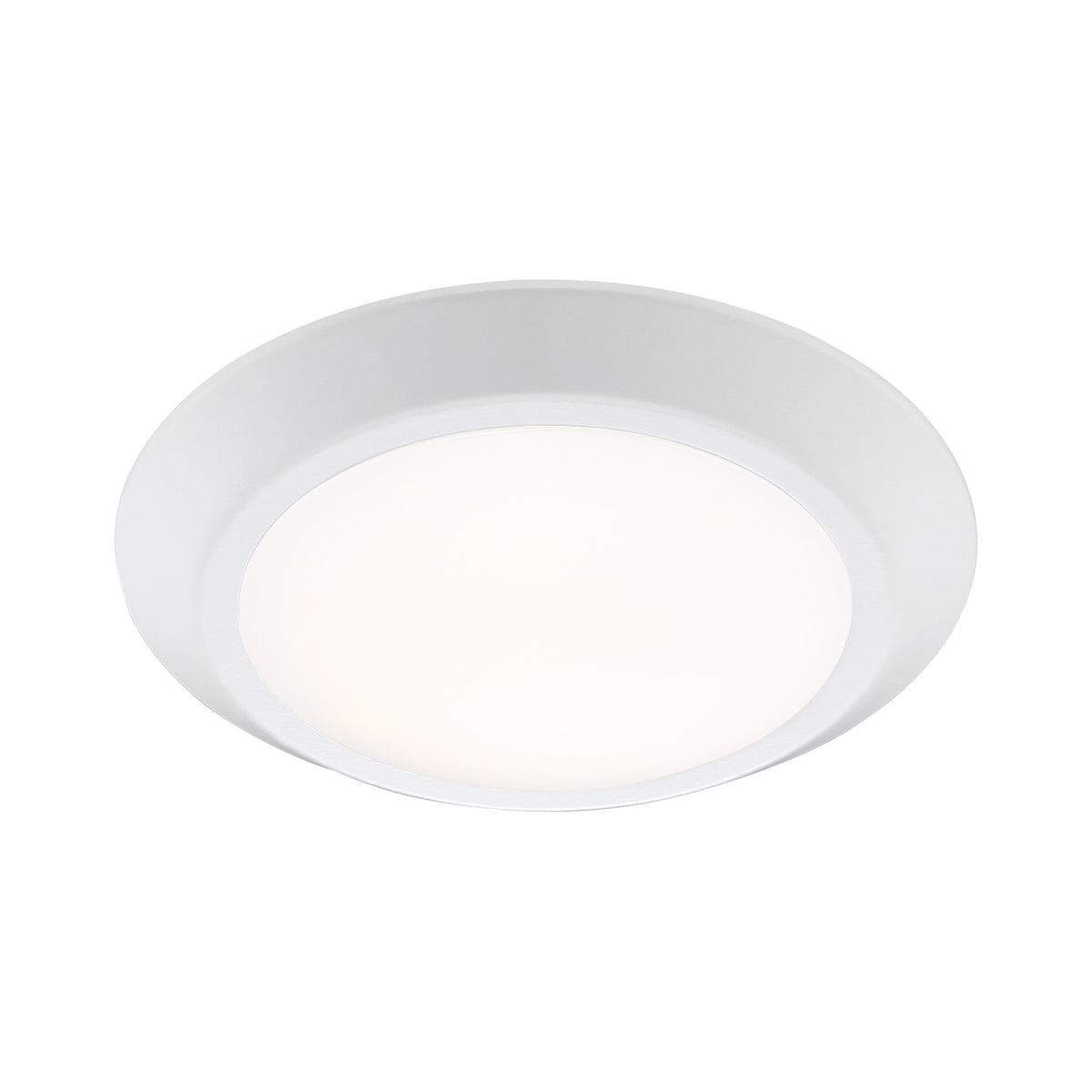 Quoizel Verge 8in 1-Light LED Flush Mount | Modern Matte White and White Acrylic | Hallway & Bathroom Ceiling Light | Model VRG1608W