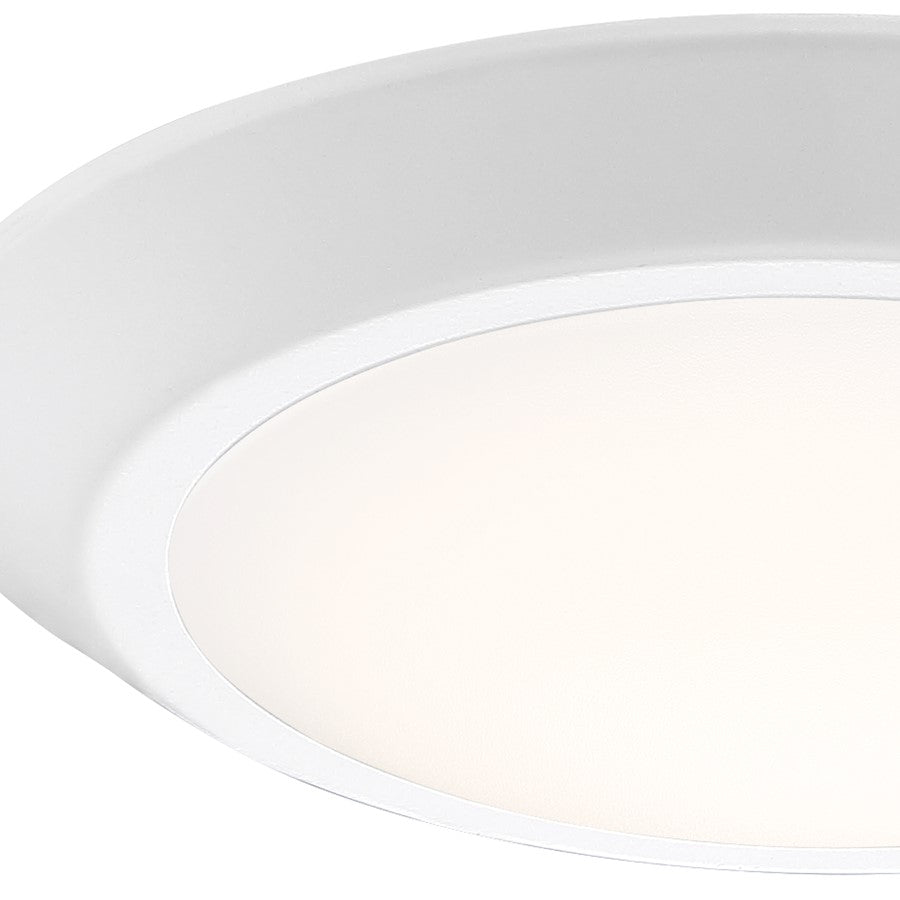 Quoizel Verge 8in 1-Light LED Flush Mount | Modern Matte White and White Acrylic | Hallway & Bathroom Ceiling Light | Model VRG1608W