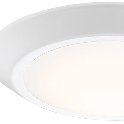 Quoizel Verge 8in 1-Light LED Flush Mount | Modern Matte White and White Acrylic | Hallway & Bathroom Ceiling Light | Model VRG1608W