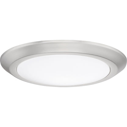Quoizel Verge 12in 1-Light LED Flush Mount | Modern Brushed Nickel and White Acrylic | Bedroom & Hallway Ceiling Light | Model VRG1612BN