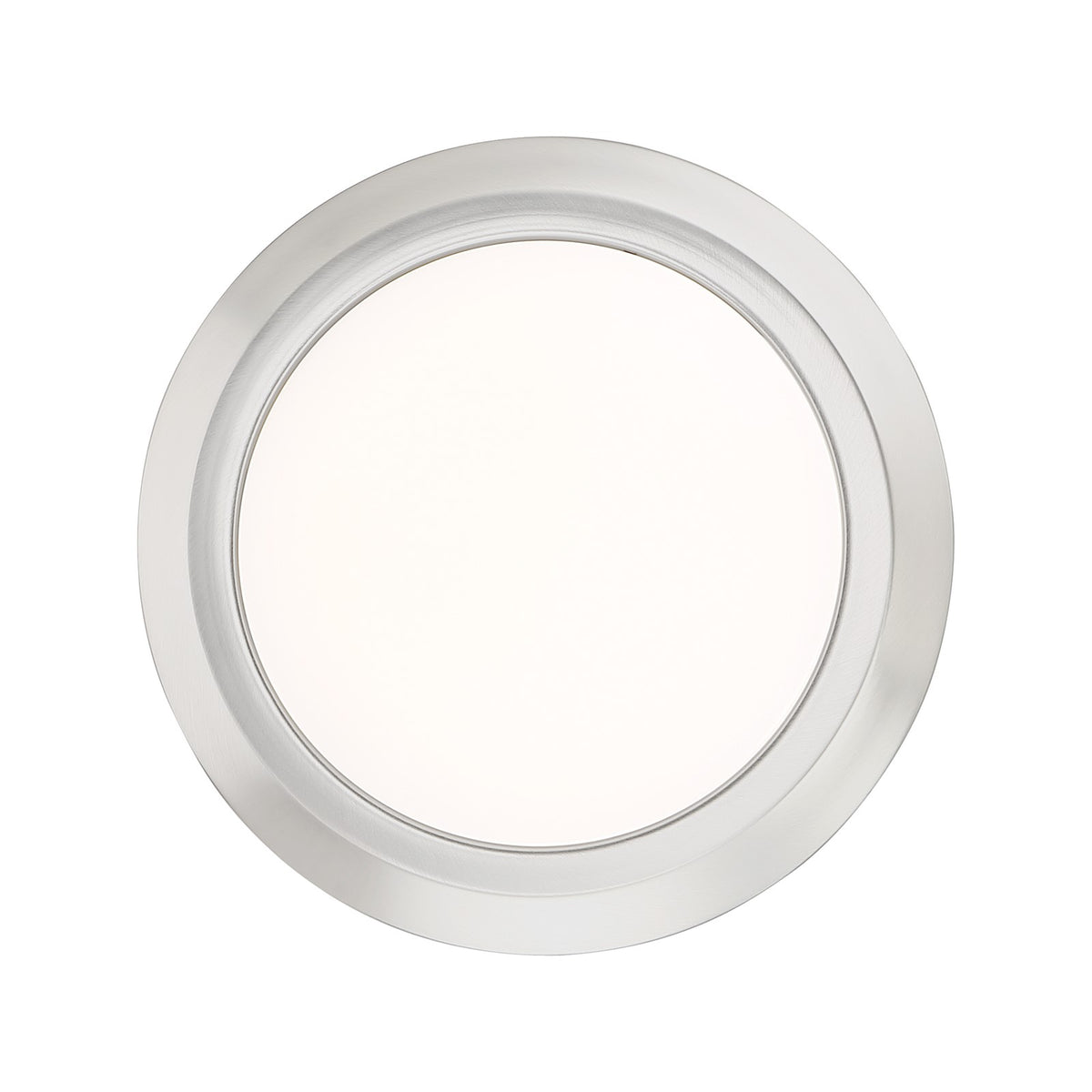 Quoizel Verge 12in 1-Light LED Flush Mount | Modern Brushed Nickel and White Acrylic | Bedroom & Hallway Ceiling Light | Model VRG1612BN