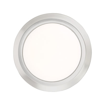 Quoizel Verge 12in 1-Light LED Flush Mount | Modern Brushed Nickel and White Acrylic | Bedroom & Hallway Ceiling Light | Model VRG1612BN
