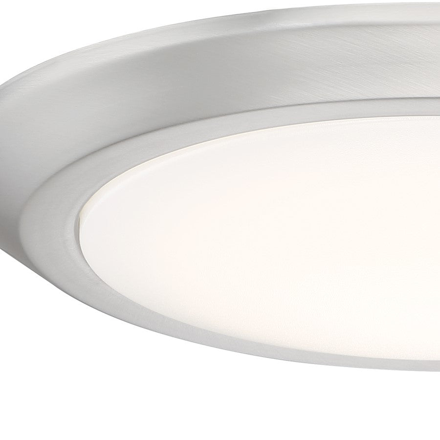 Quoizel Verge 12in 1-Light LED Flush Mount | Modern Brushed Nickel and White Acrylic | Bedroom & Hallway Ceiling Light | Model VRG1612BN