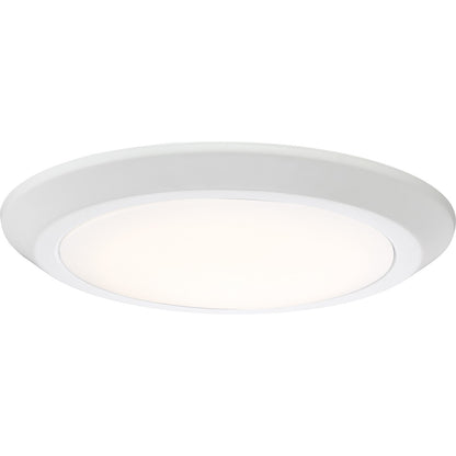 Quoizel Verge 12in LED Flush Mount | Modern Matte White Steel and White Acrylic | Hallway & Bedroom Ceiling Light | Model VRG1612W