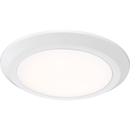 Quoizel Verge 12in LED Flush Mount | Modern Matte White Steel and White Acrylic | Hallway & Bedroom Ceiling Light | Model VRG1612W