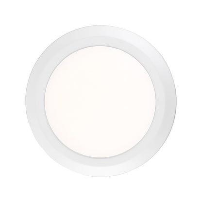 Quoizel Verge 12in LED Flush Mount | Modern Matte White Steel and White Acrylic | Hallway & Bedroom Ceiling Light | Model VRG1612W