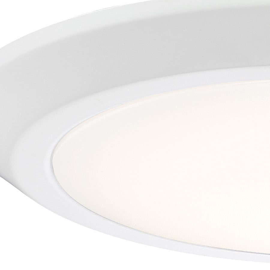 Quoizel Verge 12in LED Flush Mount | Modern Matte White Steel and White Acrylic | Hallway & Bedroom Ceiling Light | Model VRG1612W