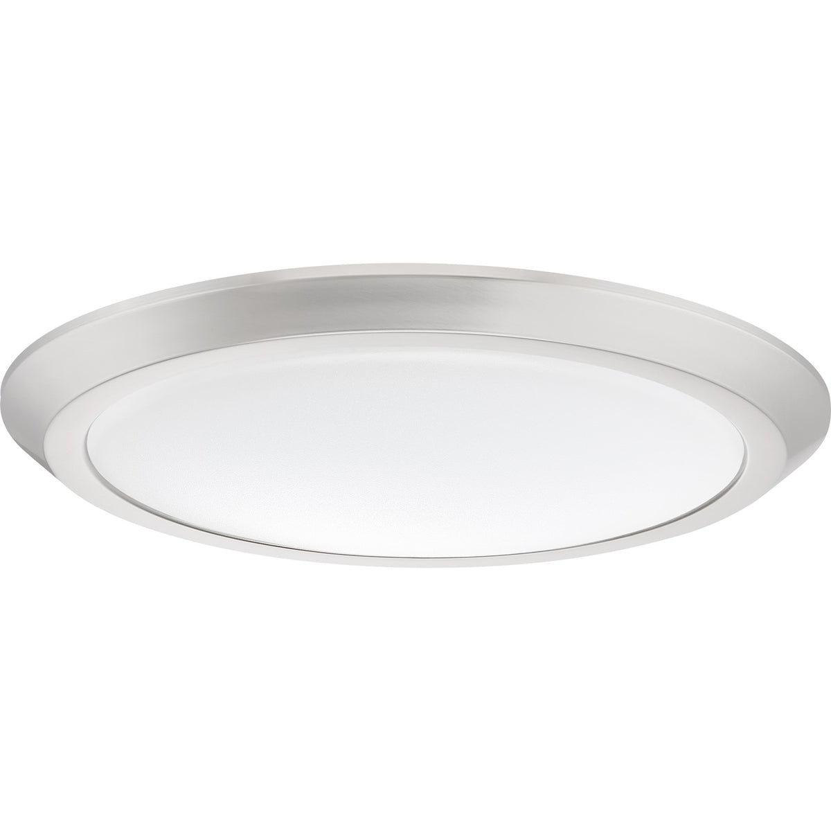 Quoizel Verge 16in LED Flush Mount | Modern Brushed Nickel Steel and White Acrylic | Hallway & Bedroom Ceiling Light | Model VRG1616BN