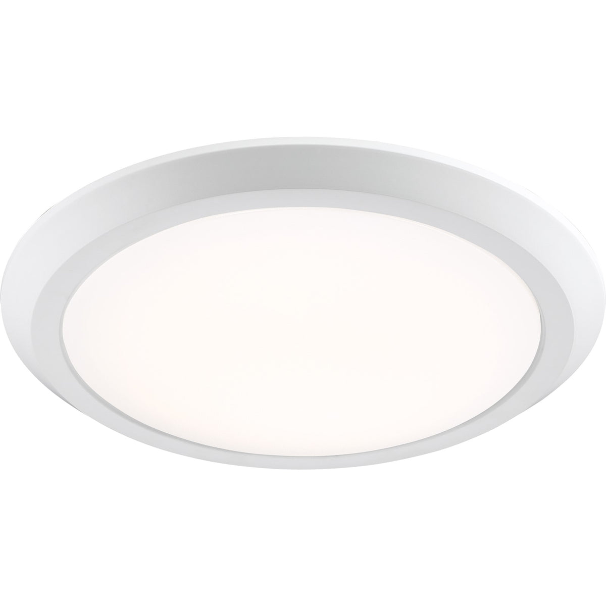 Quoizel Verge 16in LED Flush Mount | Modern Matte White Steel and White Acrylic | Bedroom & Hallway Ceiling Light | 16 x 16 x 2 in | Model VRG1616W