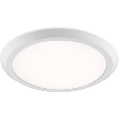 Quoizel Verge 16in LED Flush Mount | Modern Matte White Steel and White Acrylic | Bedroom & Hallway Ceiling Light | 16 x 16 x 2 in | Model VRG1616W