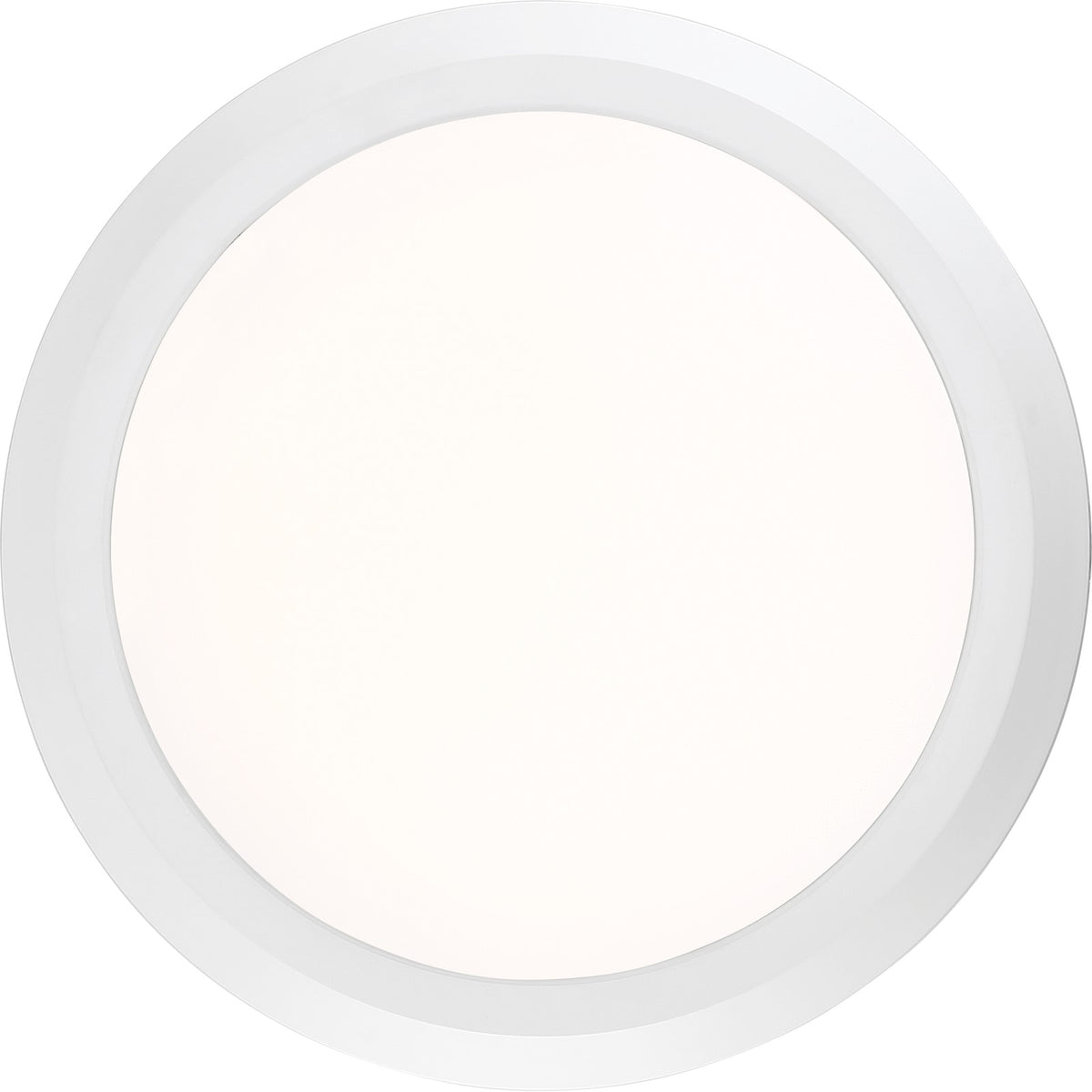 Quoizel Verge 16in LED Flush Mount | Modern Matte White Steel and White Acrylic | Bedroom & Hallway Ceiling Light | 16 x 16 x 2 in | Model VRG1616W