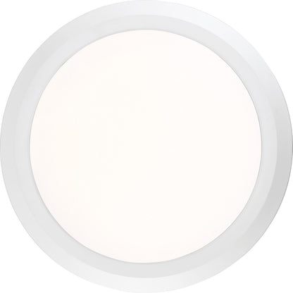 Quoizel Verge 16in LED Flush Mount | Modern Matte White Steel and White Acrylic | Bedroom & Hallway Ceiling Light | 16 x 16 x 2 in | Model VRG1616W