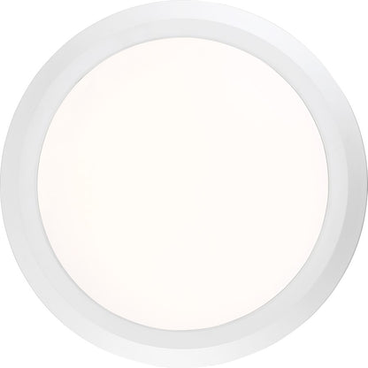 Quoizel Verge 16in LED Flush Mount | Modern Matte White Steel and White Acrylic | Bedroom & Hallway Ceiling Light | 16 x 16 x 2 in | Model VRG1616W