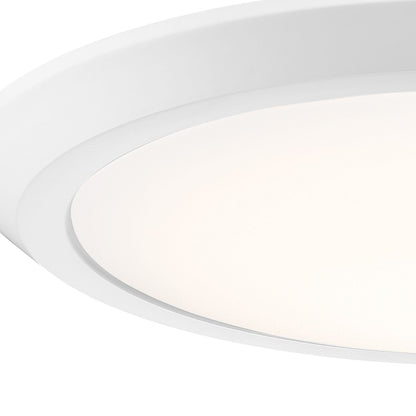 Quoizel Verge 16in LED Flush Mount | Modern Matte White Steel and White Acrylic | Bedroom & Hallway Ceiling Light | 16 x 16 x 2 in | Model VRG1616W