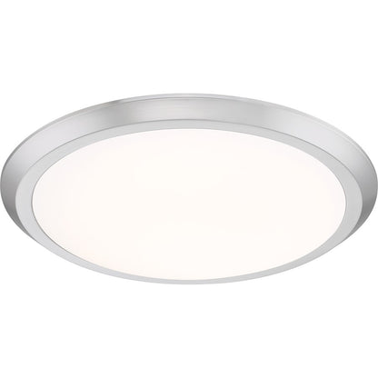 Quoizel Verge 20in LED Flush Mount | Modern Brushed Nickel Steel and White Acrylic | Bedroom & Hallway Ceiling Light | Model VRG1620BN