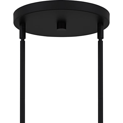 Quoizel Viscount 28in 6-Light Chandelier | Transitional Matte Black and Clear Glass | Dining Room & Foyer | 28 x 28 x 14.25 in | Model VSC5028MBK