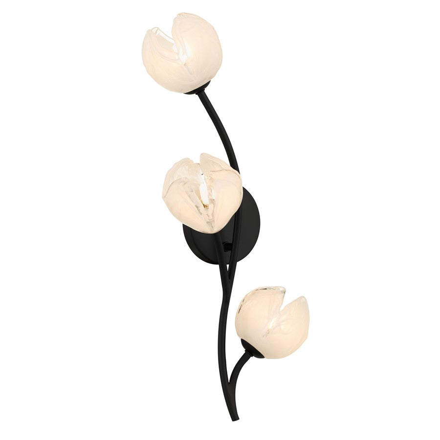 Quoizel Walker 3-Lt Matte Black Wall Sconce, Matte Black - WALK8808MBK