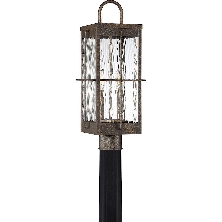 Quoizel Ward 2 Light Square Outdoor Lantern, Gilded Bronze